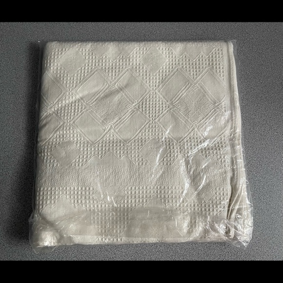 Pier 1 Cotton Cream Square Tablecloth 54x54” - Picture 3 of 4